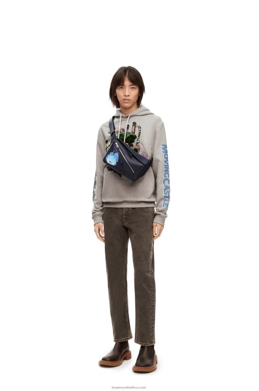 loewe_women_moving_castle_embroidered_hoodie_in_cotton_206xf840_grey.jpg Loewe Women Moving Castle embroidered hoodie in cotton 206XF840 Grey - Image 1