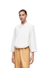 Loewe Women Padded trapeze shirt in cotton poplin 206XF893 White - Image 2