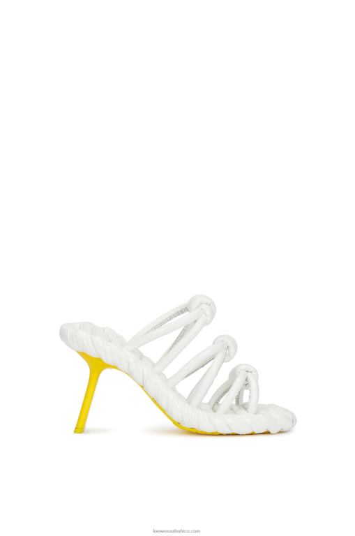 loewe_women_petal_knot_sandal_in_lambskin_206xf705_white_yellow.jpg Loewe Women Petal knot sandal in lambskin 206XF705 White/Yellow - Image 1