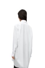 Loewe Women Plastron shirt in cotton 206XF931 White - Image 3