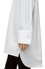 Loewe Women Plastron shirt in cotton 206XF931 White - Image 4