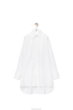 Loewe Women Plastron shirt in cotton 206XF931 White - Image 5