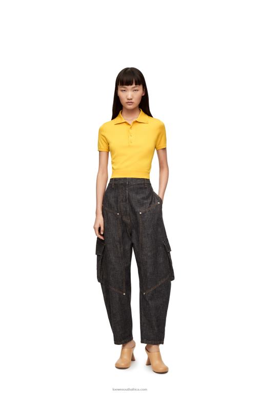 loewe_women_polo_sweater_in_silk_206xf961_yellow.jpg Loewe Women Polo sweater in silk 206XF961 Yellow - Image 1