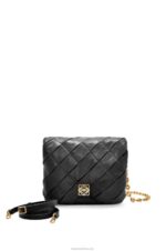 Loewe Women Puffer Goya in pleated shiny nappa lambskin 206XF384 Black