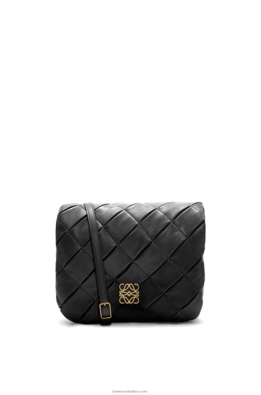 Loewe Women Puffer Goya in pleated shiny nappa lambskin 206XF384 Black - Image 3