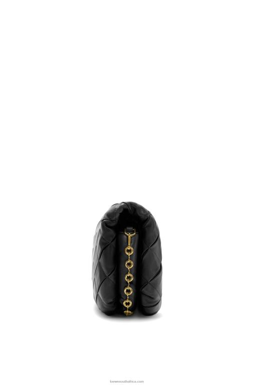 Loewe Women Puffer Goya in pleated shiny nappa lambskin 206XF384 Black - Image 5