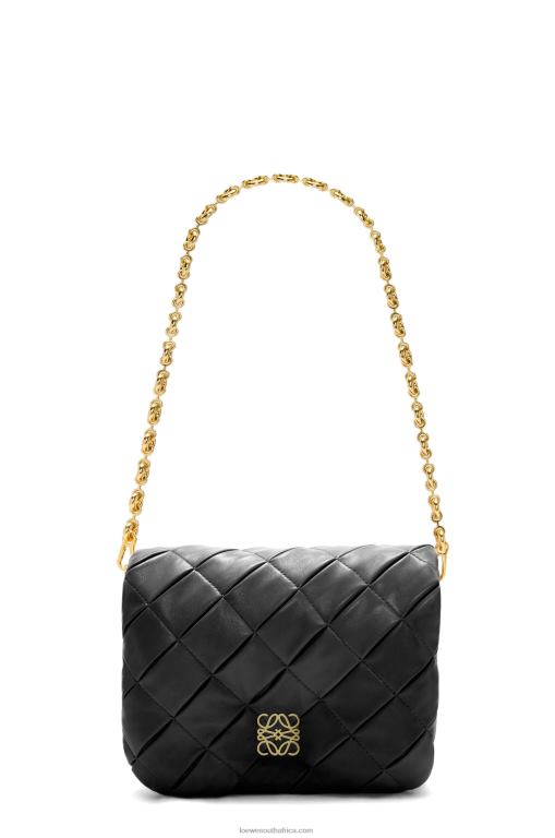 Loewe Women Puffer Goya in pleated shiny nappa lambskin 206XF384 Black - Image 7