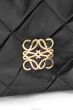 Loewe Women Puffer Goya in pleated shiny nappa lambskin 206XF384 Black - Image 10