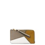 Loewe Women Puzzle coin cardholder in classic calfskin 206XF1406 Ochre/Laurel Green