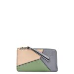 Loewe Women Puzzle coin cardholder in classic calfskin 206XF1409 Asphalt Grey/Nude