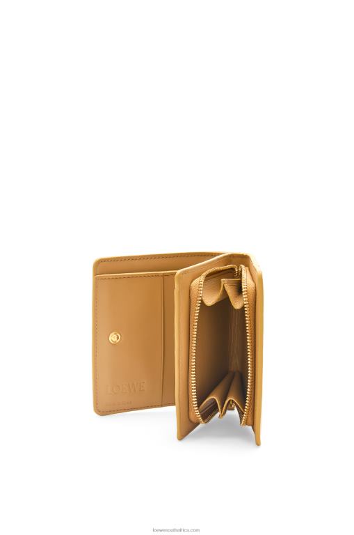 Loewe Women Puzzle compact zip wallet in classic calfskin 206XF1212 Angora/Dusty Beige - Image 3