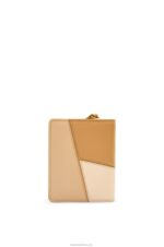 Loewe Women Puzzle compact zip wallet in classic calfskin 206XF1212 Angora/Dusty Beige - Image 4