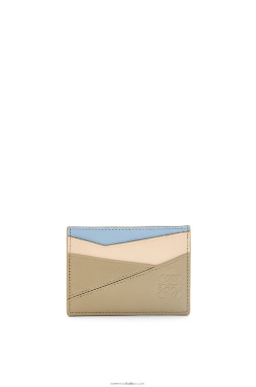 loewe_women_puzzle_plain_cardholder_in_classic_calfskin_206xf1327_dusty_blue_sage_green.jpg Loewe Women Puzzle plain cardholder in classic calfskin 206XF1327 Dusty Blue/Sage Green - Image 1