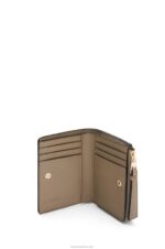 Loewe Women Puzzle slim bifold wallet in classic calf 206XF1258 Clay Green/Butter - Image 2