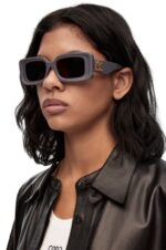 Loewe Women Rectangular sunglasses in acetate 206XF1477 Dusty Lilac - Image 2