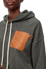 Loewe Women Relaxed fit hoodie in cotton 206XF811 Charcoal - Image 4