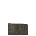 Loewe Women Repeat coin cardholder in embossed silk calfskin 206XF1346 Black