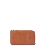Loewe Women Repeat coin cardholder in embossed silk calfskin 206XF1411 Tan