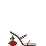 Loewe Women Rose heel sandal in goatskin 206XF714 Black