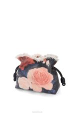 Loewe Women Roses Flamenco clutch in denim 206XF389 Black - Image 3