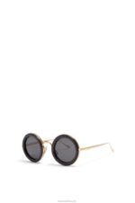 Loewe Women Round sunglasses in acetate 206XF1494 Black Gold - Image 3