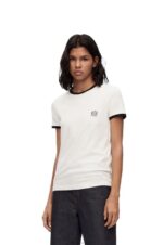 Loewe Women Slim fit T-shirt fit in cotton 206XF797 White - Image 2