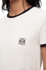 Loewe Women Slim fit T-shirt fit in cotton 206XF797 White - Image 4