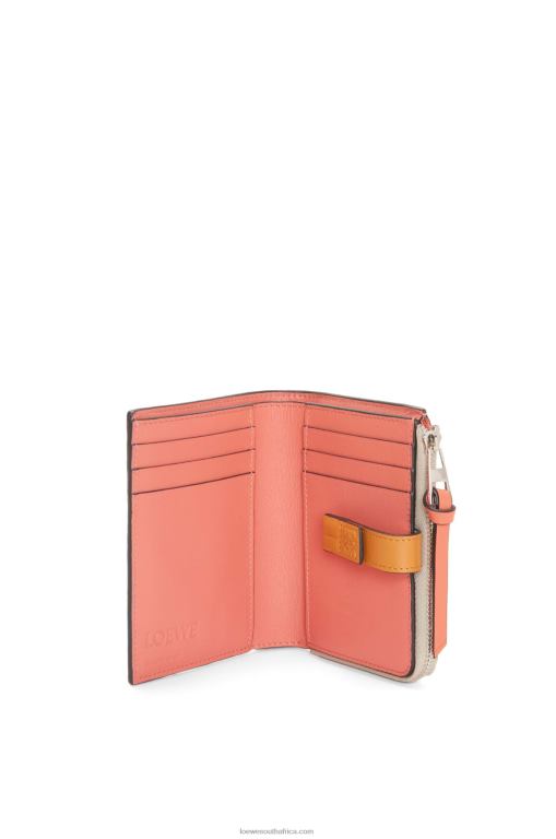 Loewe Women Slim zip bifold wallet in soft grained calfskin 206XF1220 Light Oat/Honey - Image 2