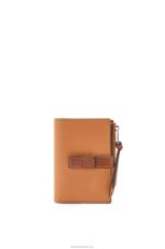 Loewe Women Slim zip bifold wallet in soft grained calfskin 206XF1255 Light Caramel/Pecan
