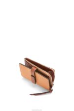 Loewe Women Slim zip bifold wallet in soft grained calfskin 206XF1255 Light Caramel/Pecan - Image 3