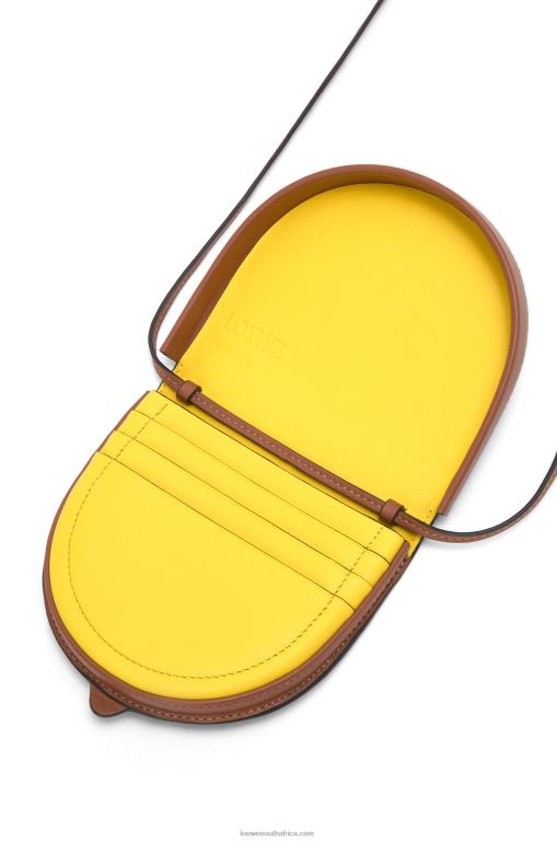 Loewe Women Small Anagram Heel pouch in classic calfskin 206XF619 Tan - Image 2