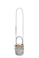 Loewe Women Small Fringes Bucket bag in calfskin 206XF131 White - Image 3