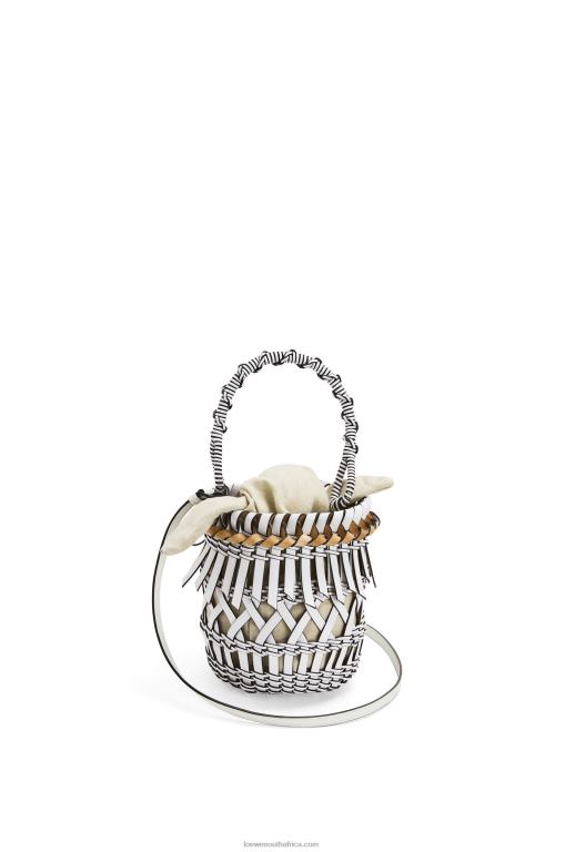 loewe_women_small_fringes_bucket_bag_in_calfskin_206xf131_white.jpg Loewe Women Small Fringes Bucket bag in calfskin 206XF131 White - Image 1