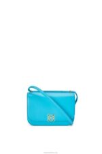 Loewe Women Small Goya bag in silk calfskin 206XF309 Cyan