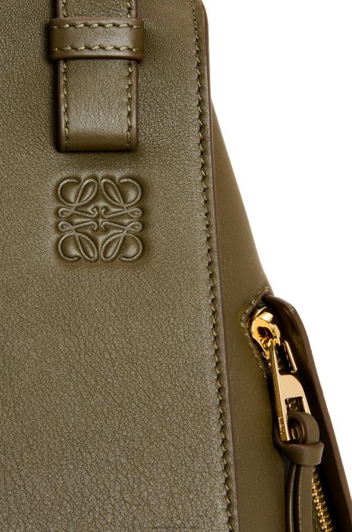 Loewe Women Small Hammock bag in classic calfskin 206XF371 Dark Khaki Green - Image 7