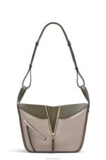 Loewe Women Small Hammock bag in classic calfskin 206XF525 Autumn Green/Light Oat - Image 5