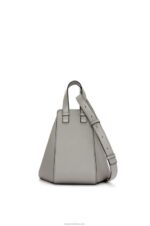 Loewe Women Small Hammock bag in soft grained calfskin 206XF434 Pearl Grey - Image 5