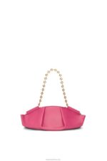 Loewe Women Small Paseo bag in shiny nappa calfskin with chain 206XF420 Magenta - Image 4