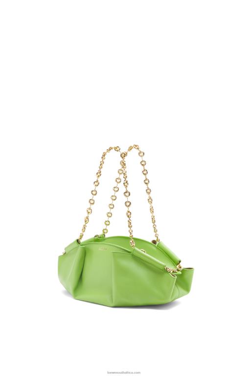 Loewe Women Small Paseo bag in shiny nappa calfskin with chain 206XF422 Apple Green - Image 2