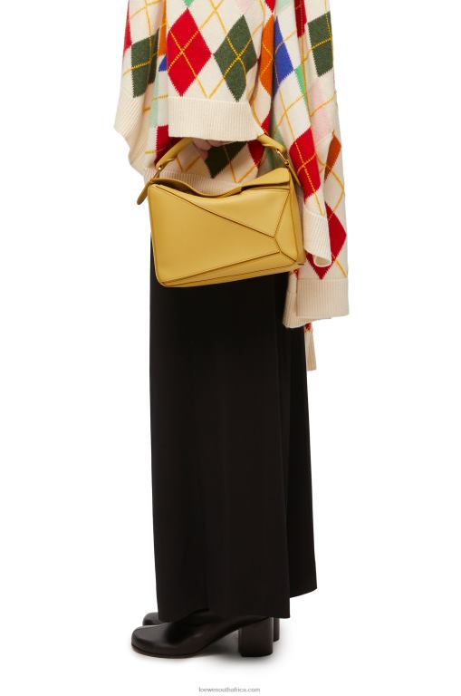 Loewe Women Small Puzzle bag in classic calfskin 206XF365 Bright Ochre - Image 2
