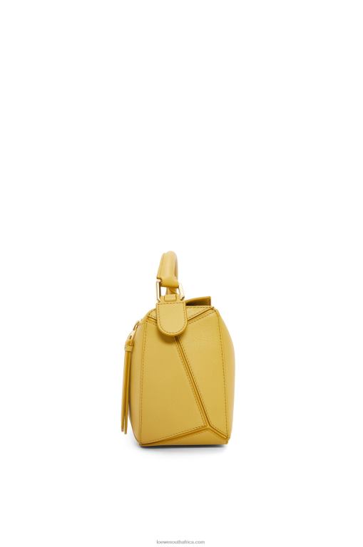 Loewe Women Small Puzzle bag in classic calfskin 206XF365 Bright Ochre - Image 4