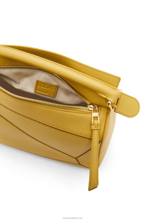 Loewe Women Small Puzzle bag in classic calfskin 206XF365 Bright Ochre - Image 7