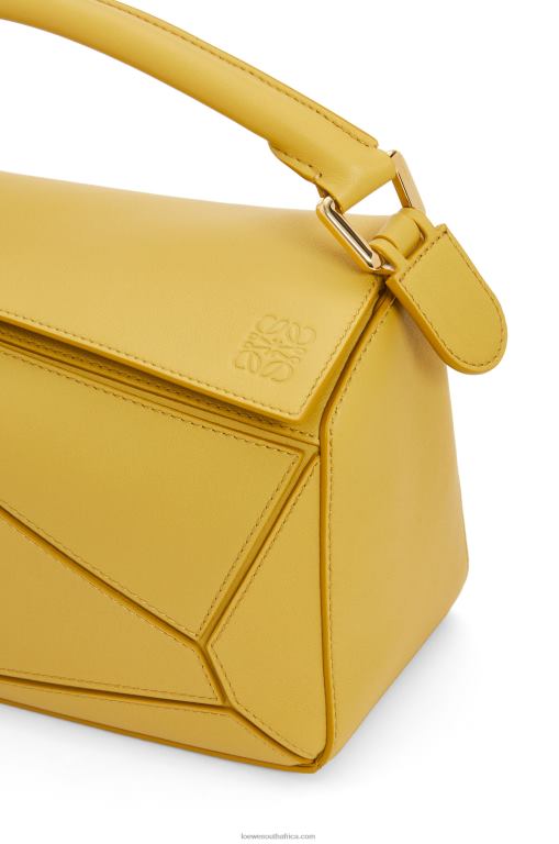 Loewe Women Small Puzzle bag in classic calfskin 206XF365 Bright Ochre - Image 8