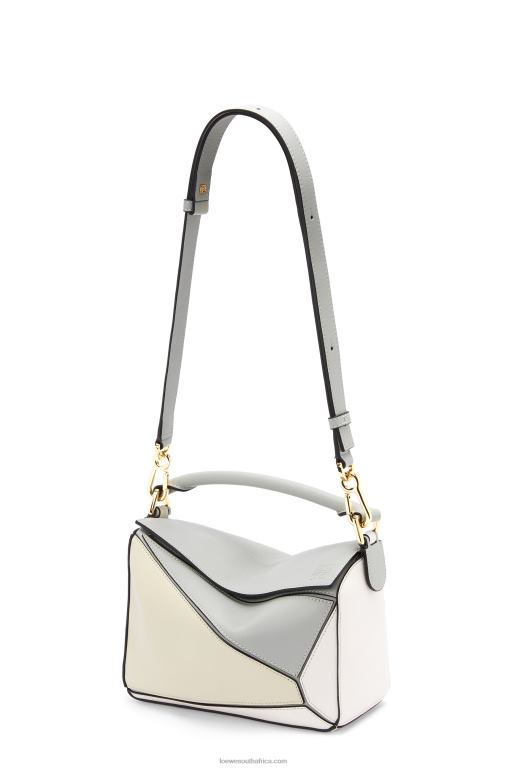Loewe Women Small Puzzle bag in classic calfskin 206XF516 Ash Grey/Marble Green - Image 6