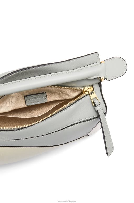 Loewe Women Small Puzzle bag in classic calfskin 206XF516 Ash Grey/Marble Green - Image 7