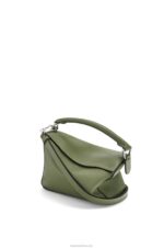 Loewe Women Small Puzzle bag in classic calfskin 206XF545 Avocado Green - Image 3