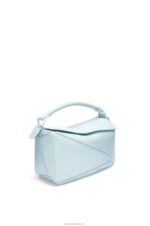 Loewe Women Small Puzzle bag in satin calfskin 206XF459 Aquamarine - Image 3