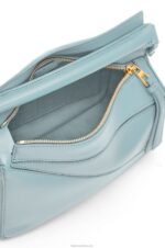 Loewe Women Small Puzzle bag in satin calfskin 206XF459 Aquamarine - Image 7