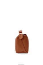 Loewe Women Small Puzzle bag in satin calfskin 206XF470 Pecan - Image 4