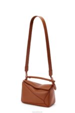 Loewe Women Small Puzzle bag in satin calfskin 206XF470 Pecan - Image 6